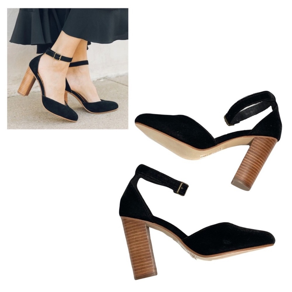 Soludos Black Ankle Strap Heels